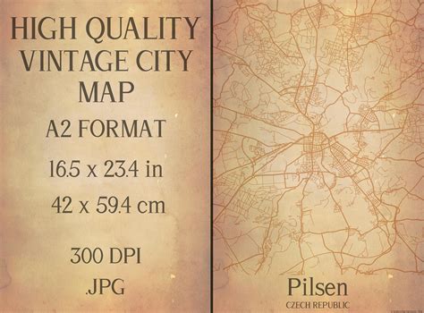 Vintage Map Pilsen Czech Republic Graphic by MappingzCreative Fabrica