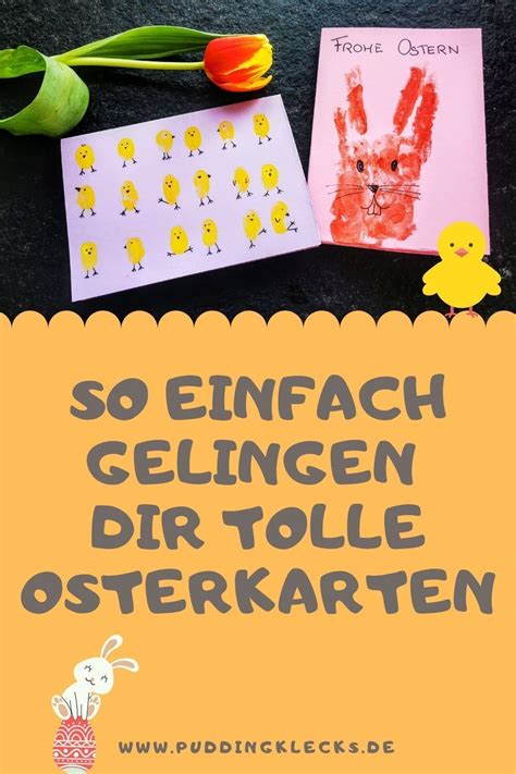 Diy Sch Ne Osterkarten Basteln Mit Fingerabdr Cken Puddingklecks