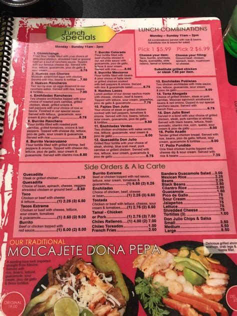 Menu At Don Julio Mexican Kitchen Tequila Bar Lake Mary Lake Mary