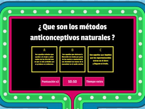 Metodos Anticonceptivos Naturales Ritmo Y Calendario Gameshow Quiz