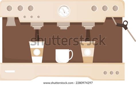 Front View Coffee Machine Vector Illustration Stock Vector (Royalty ...