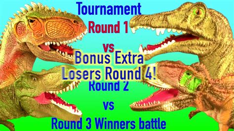 Dinosaur Battle The Big 4 Fight T Rex Spinosaurus Giganotosaurus