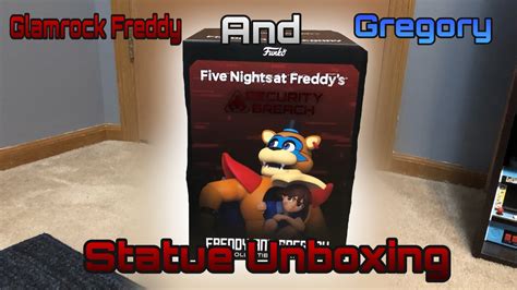 Fnaf Security Breach Glamrock Freddy And Gregory Statue Unboxing Youtube