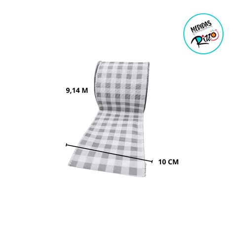 Fita Aramada Decorativa Xadrez Branco E Nude 10cmx9 14m 1 Unidade Cromus Rizzo Rizzo