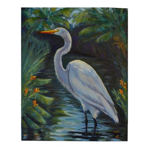 Great White Egret Painting | Chairish