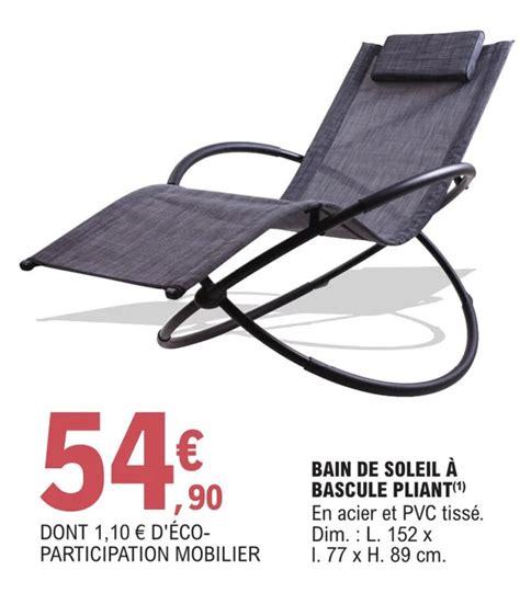 Promo Bain de Soleil à Bascule Pliant chez E Leclerc