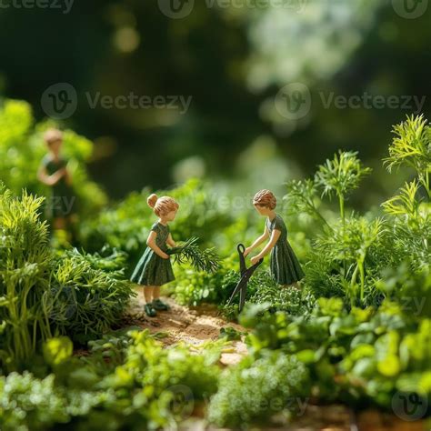 Tiny gardeners, no bigger than ladybugs, diligently cultivate a vibrant