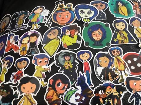 Coraline Y La Puerta Secreta Stickers 35 Pzas Imperbeables En Venta En