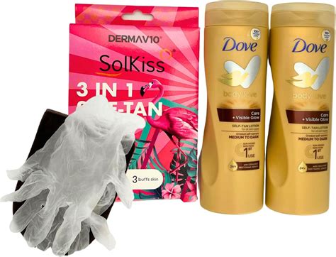 Dove Body Love Care Self Tan Lotion Medium To Dark X Ml Bottles