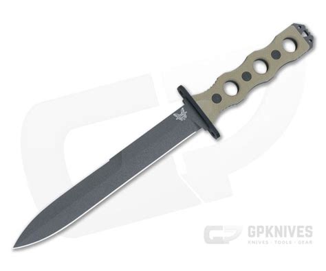 Benchmade SOCP Tactical Fixed Blade Tan G10 Cobalt Black Cerakote CPM ...