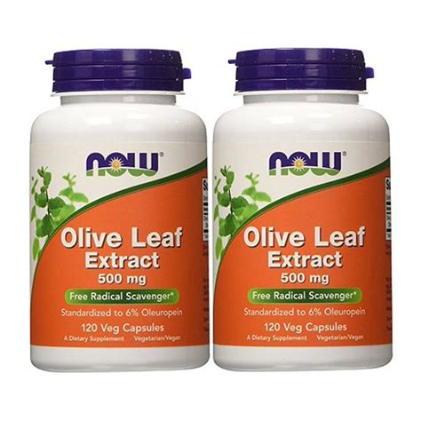 Now Foods Olive Leaf Extract 500 Mg 120 Veg Capsules Pack Of 2