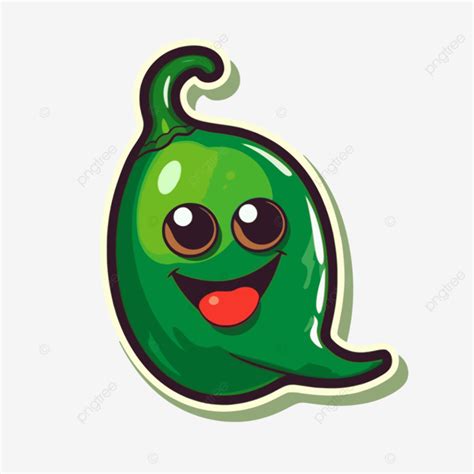 Illustration Of Happy Cartoon Chili Jalapeno Vector Jalapeno Sticker