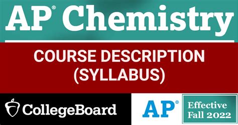 Ap Chemistry Course Description Latest Syllabus 2022