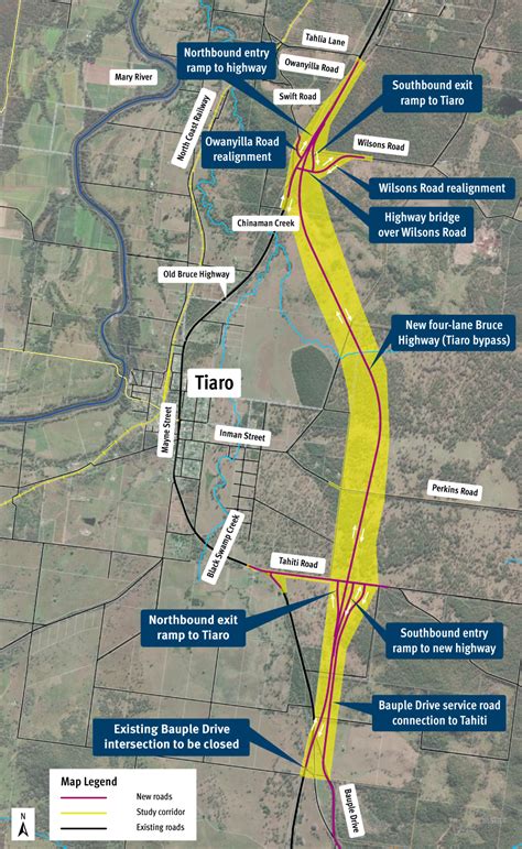 Bruce Highway Gympie Maryborough Tiaro Bypass Construct Four Lane Bypass Department Of