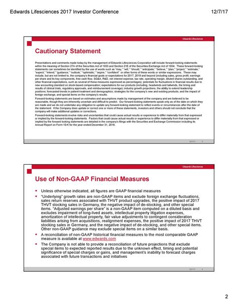 Edwards Lifesciences Ew Investor Presentation Slideshow Nyseew