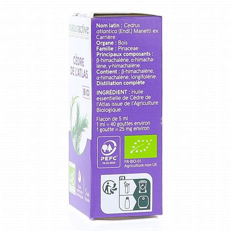 NATURACTIVE Huile Essentielle Bio Cèdre de l Atlas flacon 5ml flacon