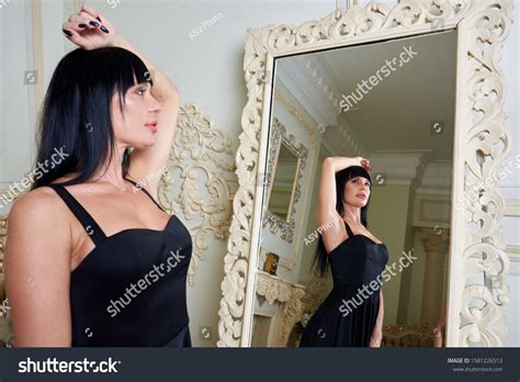 Hot Sexy Curvy Brunette Posing Black Stock Photo Shutterstock