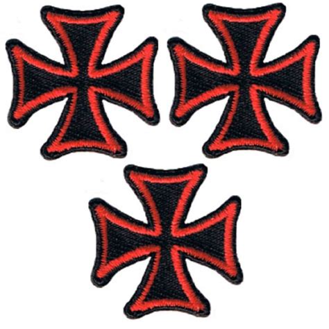 Maltese Iron Cross Applique Patch Black Red Badge 1 Etsy