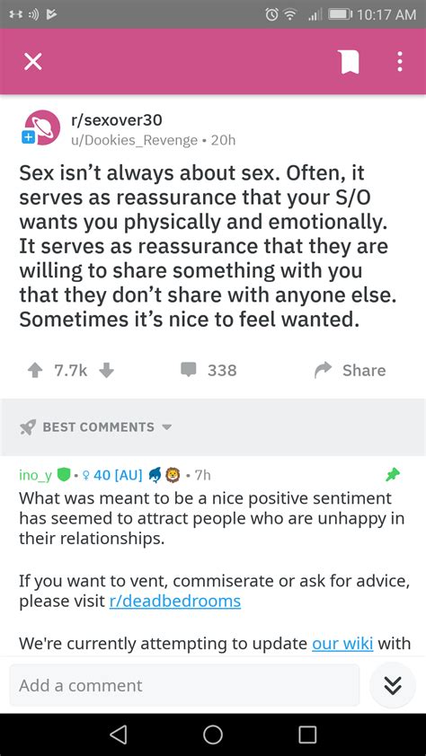 Sex Isn T Always About Sex Often It Serves As A Reassurance R DeadBedrooms