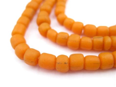 115 Orange Java Glass Beads Java Seed Beads Bali Glass Beads Etsy