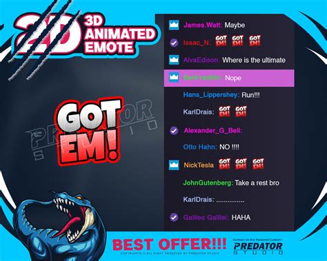 Got Em 3D Animated Text Emote Emote Twitch Animated Emotes - Etsy UK