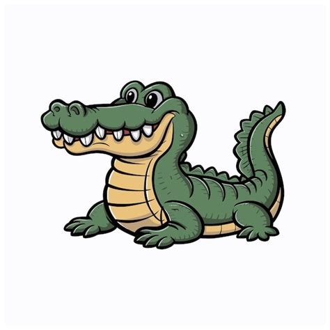 Crocodile De Dessin Anim Isol Sur Fond Blanc Vecteur Premium G N R