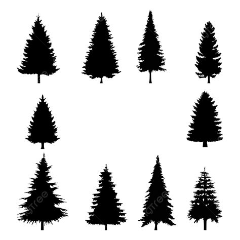 Black Pine Trees Silhouette Png Transparent Set Of Pine Trees