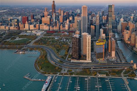 Aerial View Of Dusable Harbour Chicago Illinois Usa Stock Image