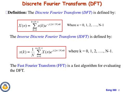 Ppt Chapter 2 D Iscrete Fourier Transform Dft Powerpoint Presentation Id 9467440