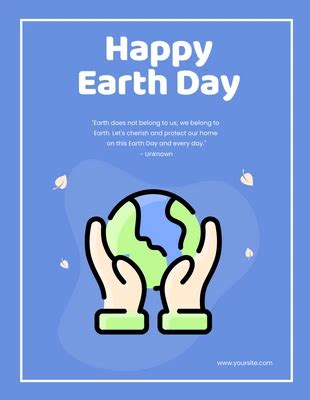 Blue Earth Day Climate Change Campaign Poster Venngage