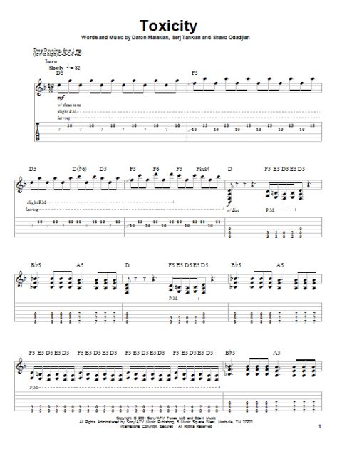 Toxicity Guitar Tab Play Along Zzounds