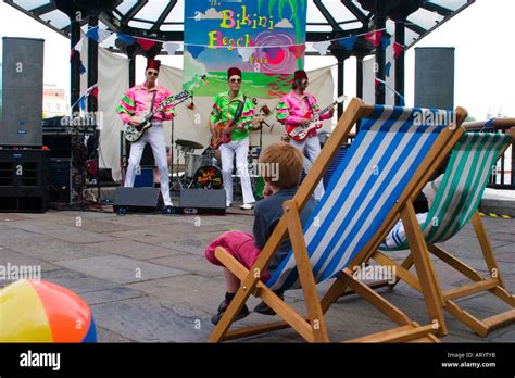 The Bikini Beach Band Entertainment At Thames Festival London Uk Stock Photo Alamy