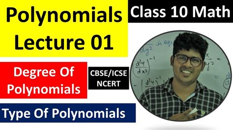 Class 10 Math Chapter 2 Polynomials Part 1 Type Of Polynomials