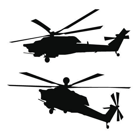 russain attack helicopter silhouette vector design 35281371 Vector Art ...