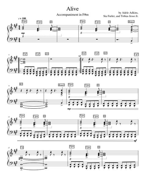 Alive | Sia | Piano Sheet music for Piano (Solo) | Musescore.com