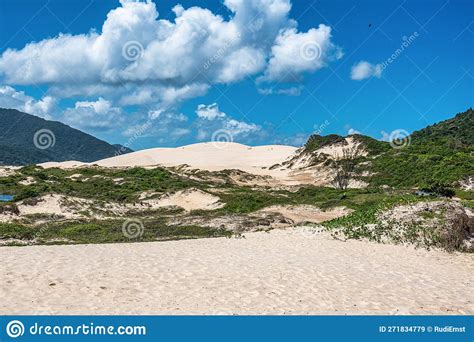 Joaquina Beach With Stone And Dunes In Florianopolis Santa Catarina