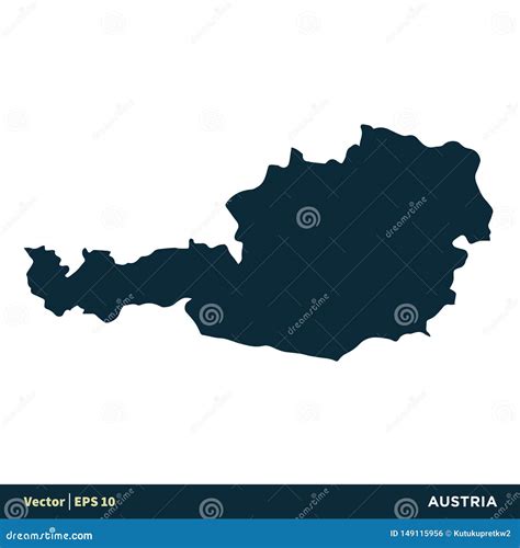 Austria On Europe Map Vector Illustration | CartoonDealer.com #4290862