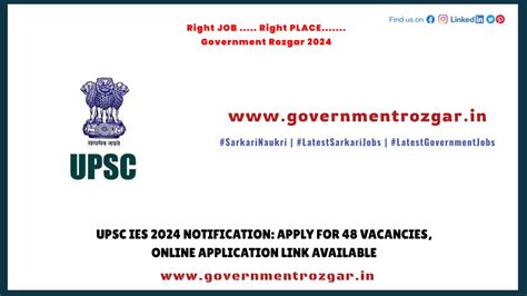 Upsc Ies 2024 Notification Apply For 48 Vacancies