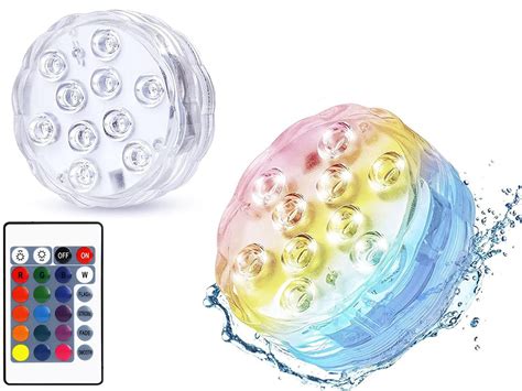 Lampa basenowa podwodna światła 10 led pilot rgb ip68 wodoodporna do