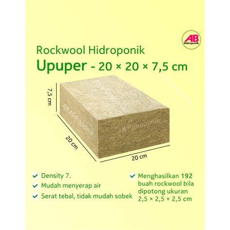 Jual Rockwool Hidroponik UPuper 20 X 20 X 7 5 Cm Media Tanam Shopee