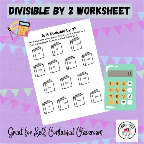 Divisible By 2 Worksheet Self Contained Classroom Special Education