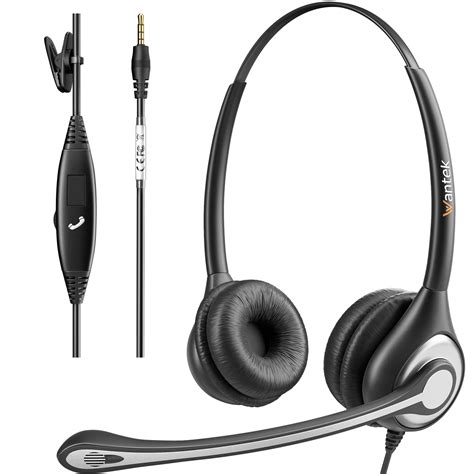 Wantek Cell Phone Headset with Microphone Noise Cancelling, Wired 3.5mm ...