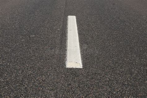 Asphalt Road with Single Solid White Line Road Marking Stock Image ...