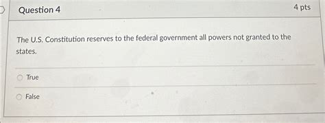 Solved Question 44 ﻿ptsthe Us ﻿constitution Reserves To