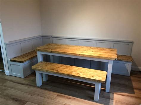 L Shape Dining Set Banquette Etsy Uk