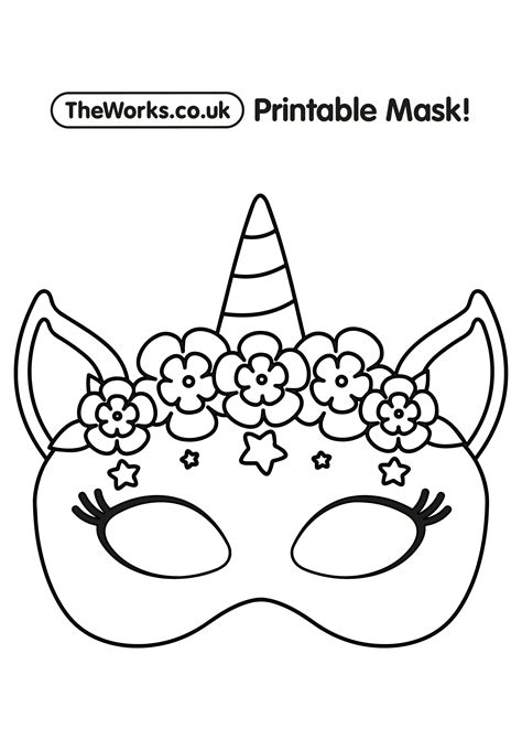 Unicorn Mask Printable For Coloring Paper Craft By Happy Paper Time