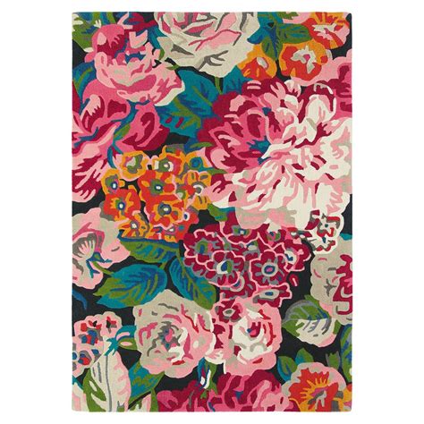 Rose Peony Cerise Rug By Sanderson Orange Carpet Grey Carpet Modern