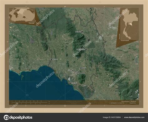 Chanthaburi Province Thailand Low Resolution Satellite Map Locations