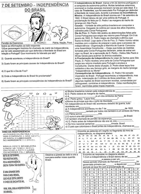 Exercicios Sobre A Independencia Do Brasil 5 Ano Com Gabarito