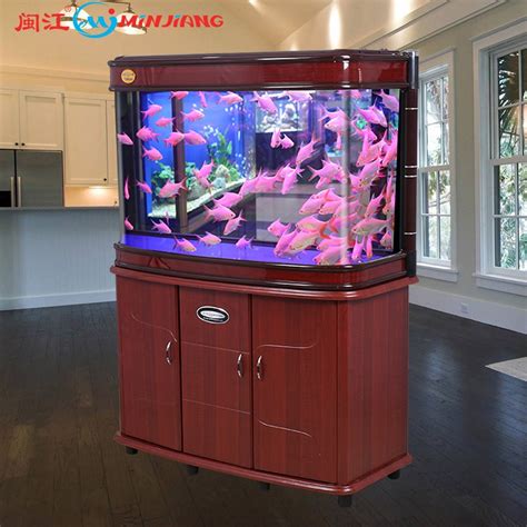 Minjiang Curved Glass Arowana Fish Tank Aquarium Feet Litre At